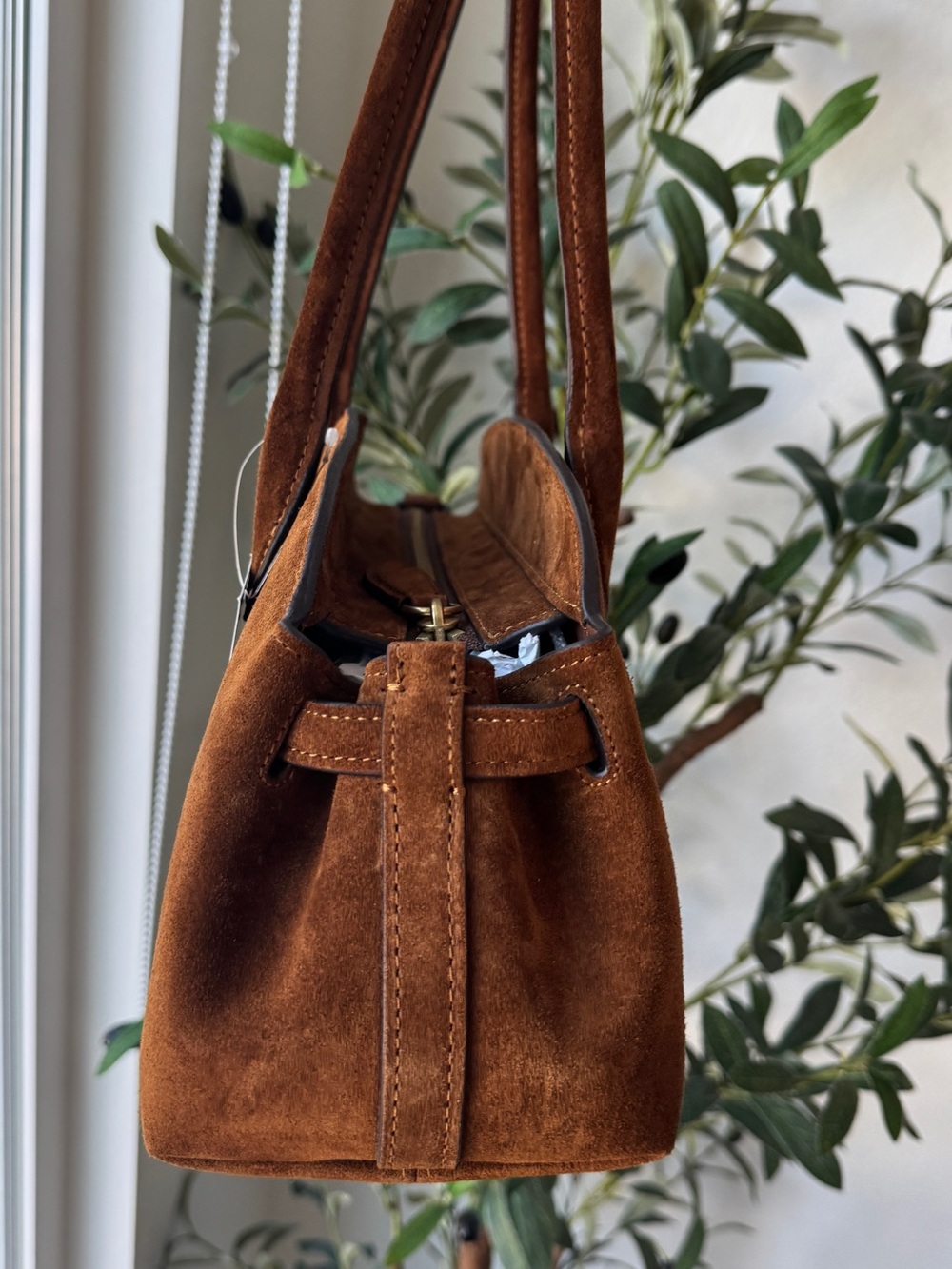 Coach Warm Brown Suede Empire 34 - Picture 4 of 10
